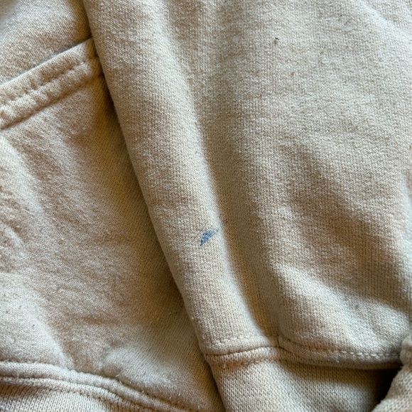 Cream Beige Flower Hoodie Medium - Picture 3 of 6